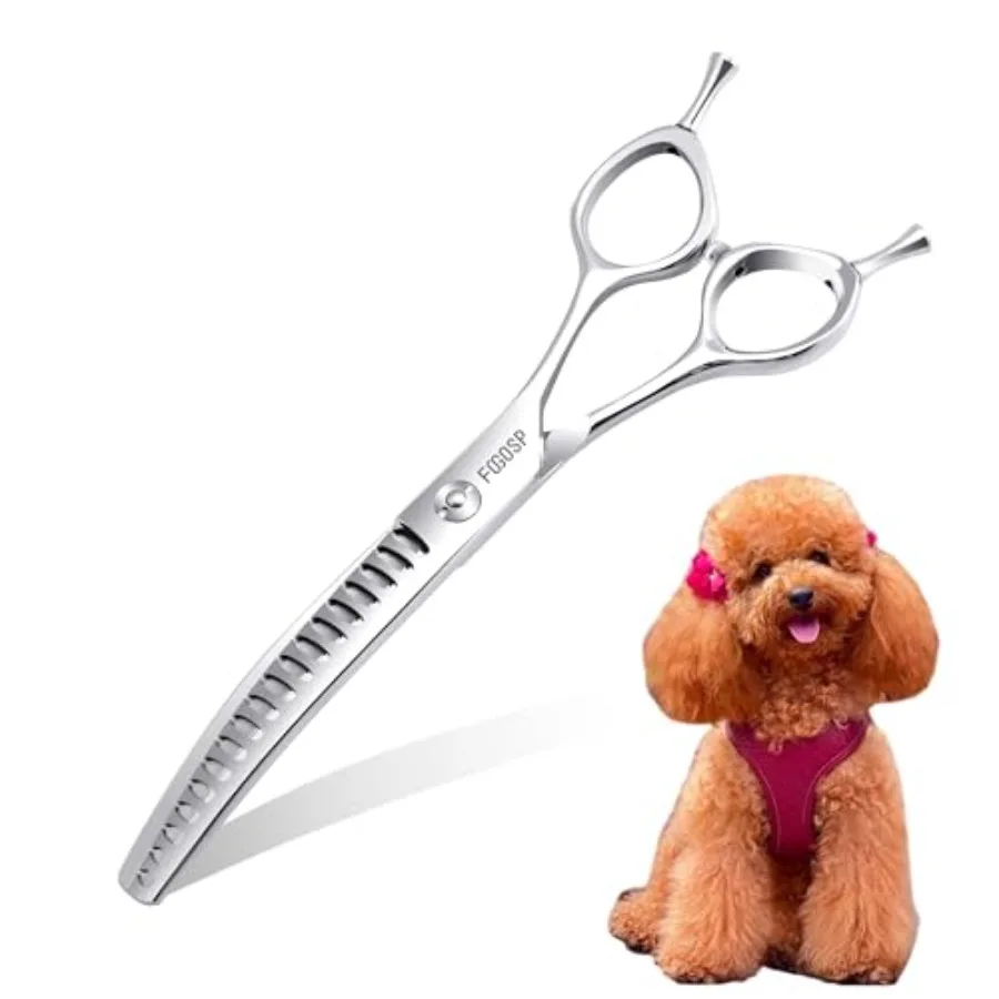 

Curved s Shears Dog Grooming Scissors 6.5 in Professional Downward Thinning Shears for Small Dogs Cat Pet Japan 440C Stainless