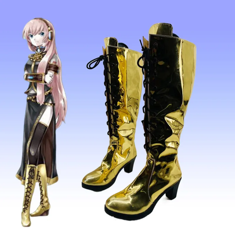 Virtual Idol Megurine Luka Cosplay Shoes Boots Halloween Carnival Props Custom Made