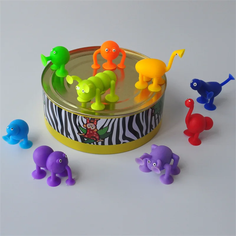 Kid Novelty Mini Sucker Suction Doll Marine Land Strange Animal Cupule Sucker Cup Kid Action Toy Capsule Model Puppet Figurka