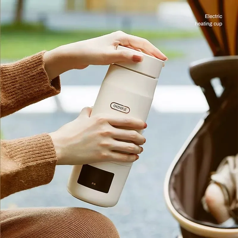 OIDIRE Wireless Electric Kettle Rechargeable Milk Conditioner 300ml 3200mAh Thermos Cup Water Bottle For Travel Outdoor