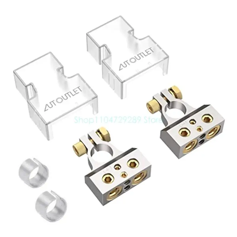 Universal Car Battery Terminal Connectors 0/4/8/10 Gauge AWG Positive Negative Auto Car Marine Battery Terminal Connectors Shims