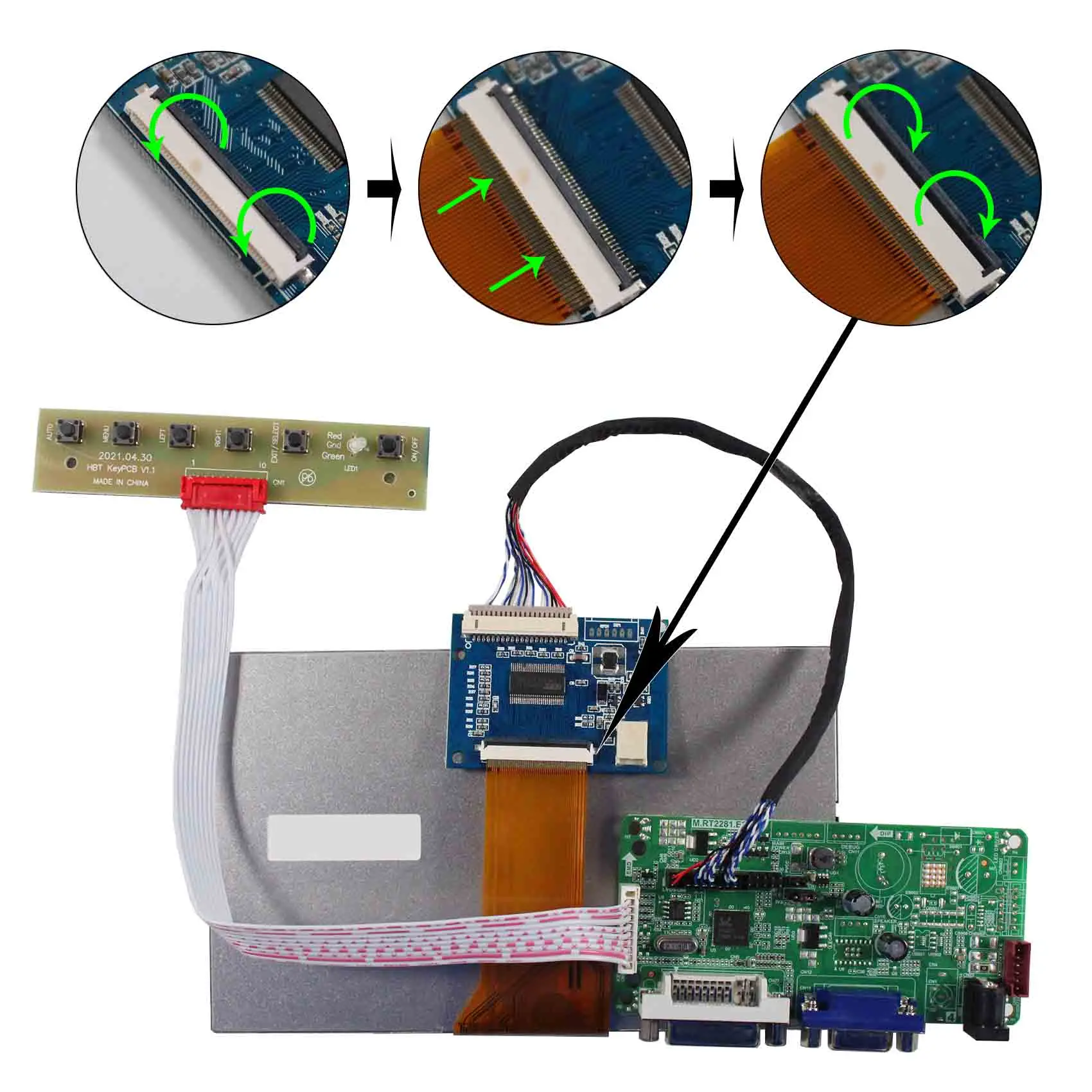 50Pin Ttl Transparent Display Lcd Screen With Dvi Vga Tcon Board At070Tn92 800X480 7 Inch Tft Lcd Module Control Display