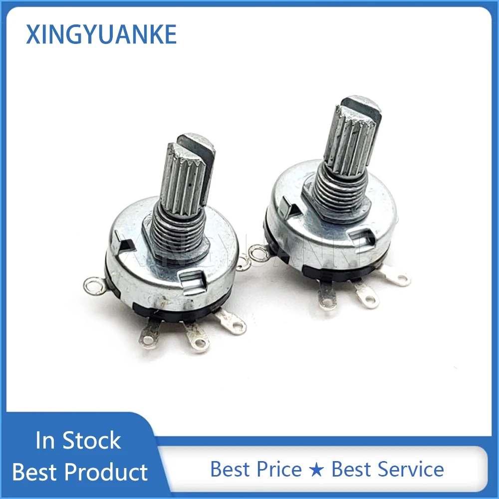 3PCS RV17 Type Single With Switch Potentiometer Handle Length 15MM Flat Foot 5Pin B1K 2K 5K 10K 20K 50K Diameter 17MM