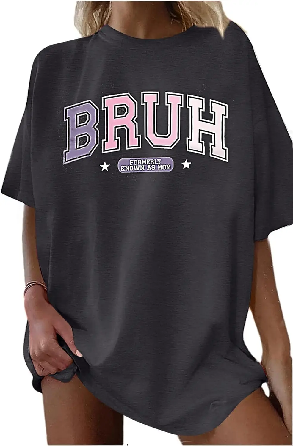 Mama Oversized Shirt Mom T-Shirt: Women Bruh Formerly Known As Mom Graphic Tshirt Cute Mom Life Tee Casual Short Sleeve Tops