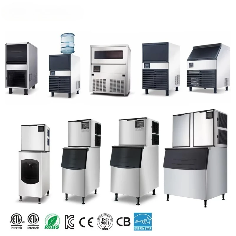 Customized Automatic Commercial Ice Maker Machine 73kg/24h Cube Ingredient Storage