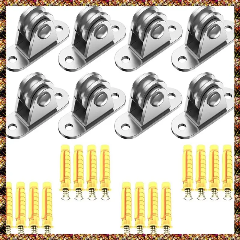 Bloco de polia de aço inoxidável btcl 304, bloco de polia pequeno, polia silenciosa, manuseio de material e kit diy, 8 peças
