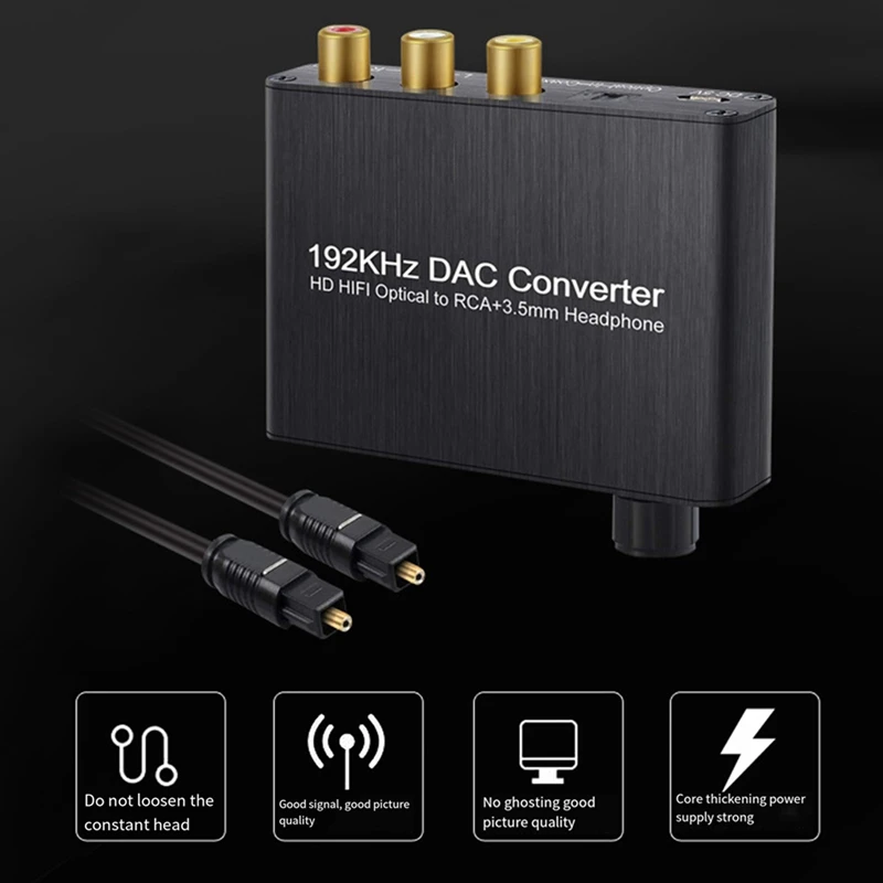 192Khz DAC Converter Digital To Analog Converter With Headphone Amplifier Built-In Bluetooth Receiver Music Player Easy Install