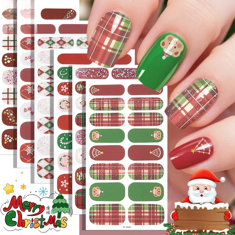 عيد الميلاد ملصق مسمار صائق ندفة الثلج شجرة عيد الميلاد غطاء كامل هلام مسمار التفاف ملصق الأشعة فوق البنفسجية مصباح الفرنسية مسمار صائق مقاوم للماء #3