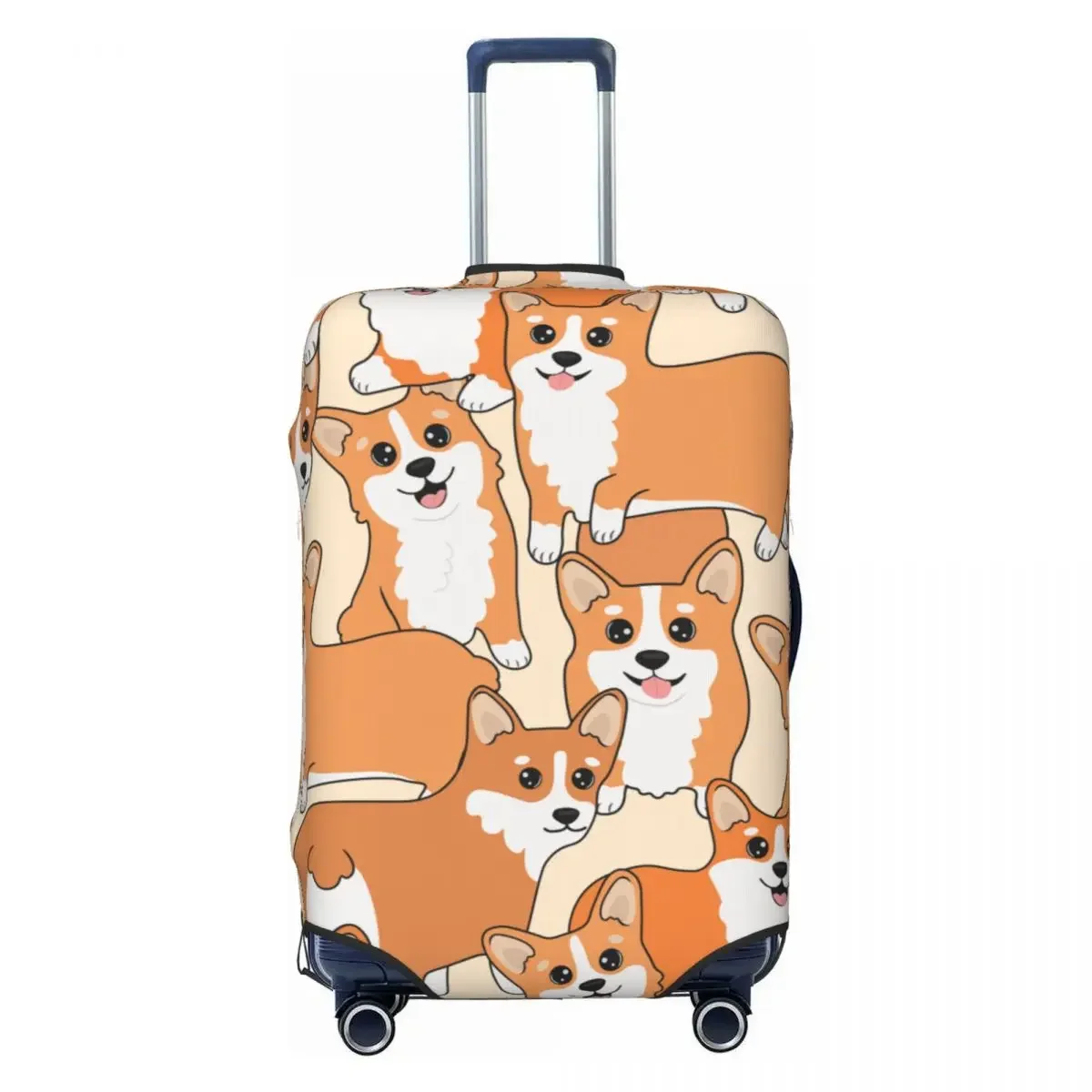 Corgi Pattern valigia Cover Cartoon Cute Puppy Travel Protector Vacation Strectch accessori per bagagli regalo di natale