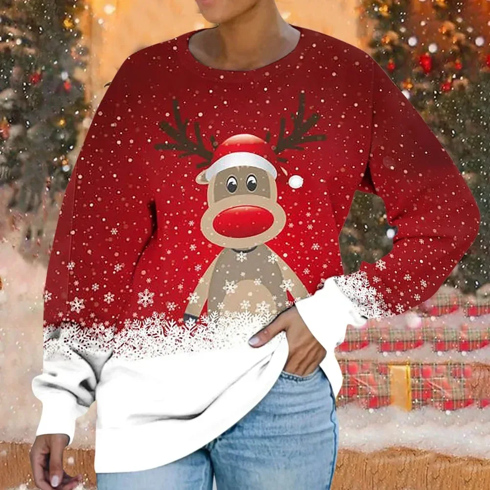 

Christmas Fashion 3D Printed Loose Pullovers Comfortable Xmas Women's Sweatshirt Long Sleeve Sweater Winter Woman Clothes 2025