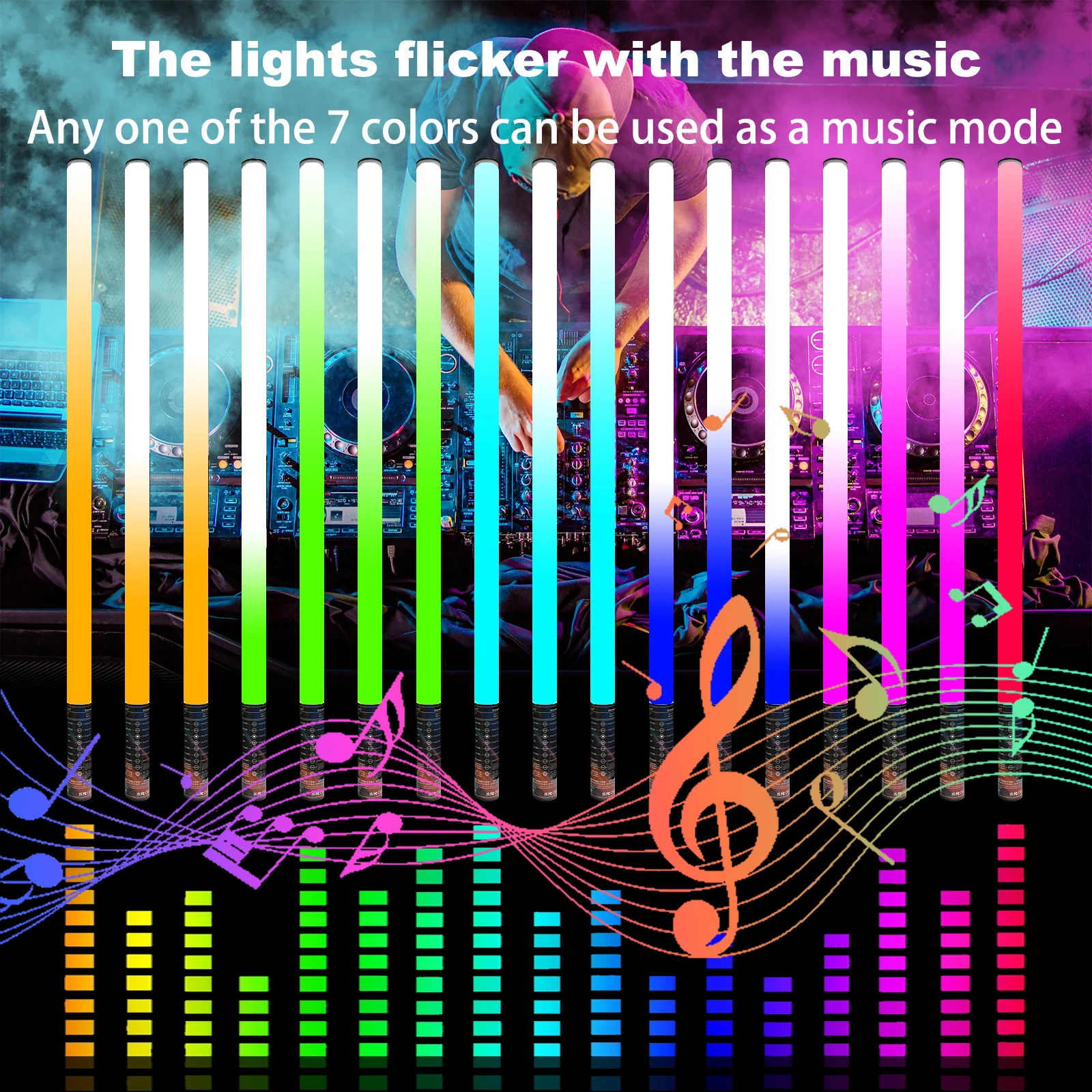 LUXCEO 2PCS 120cm RGB Mood Light Photography Background Atmosphere Lights Floor LED Corner Lighting for Room Stage Bar DJ Party