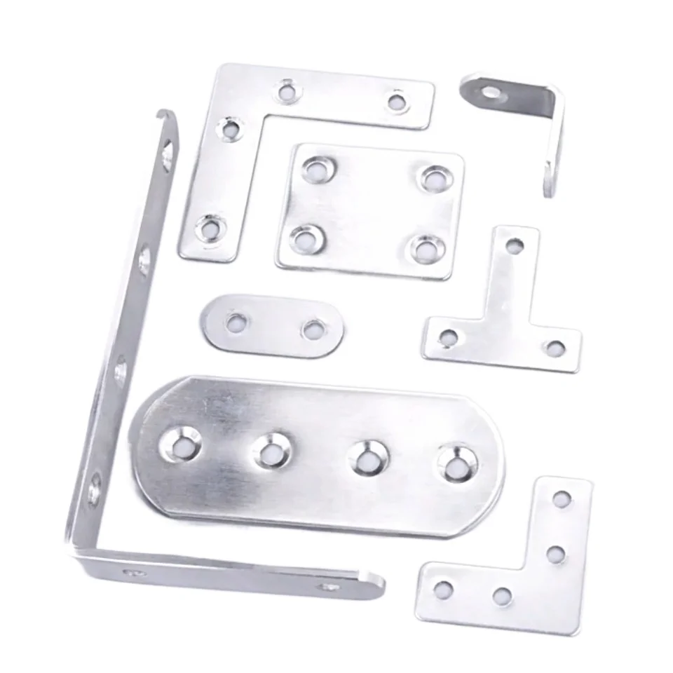Stainless Steel Corner Bracket 90-Degree Right-Angle Fastener, Shelf Support, L-Shaped Bracket, Furniture Connector