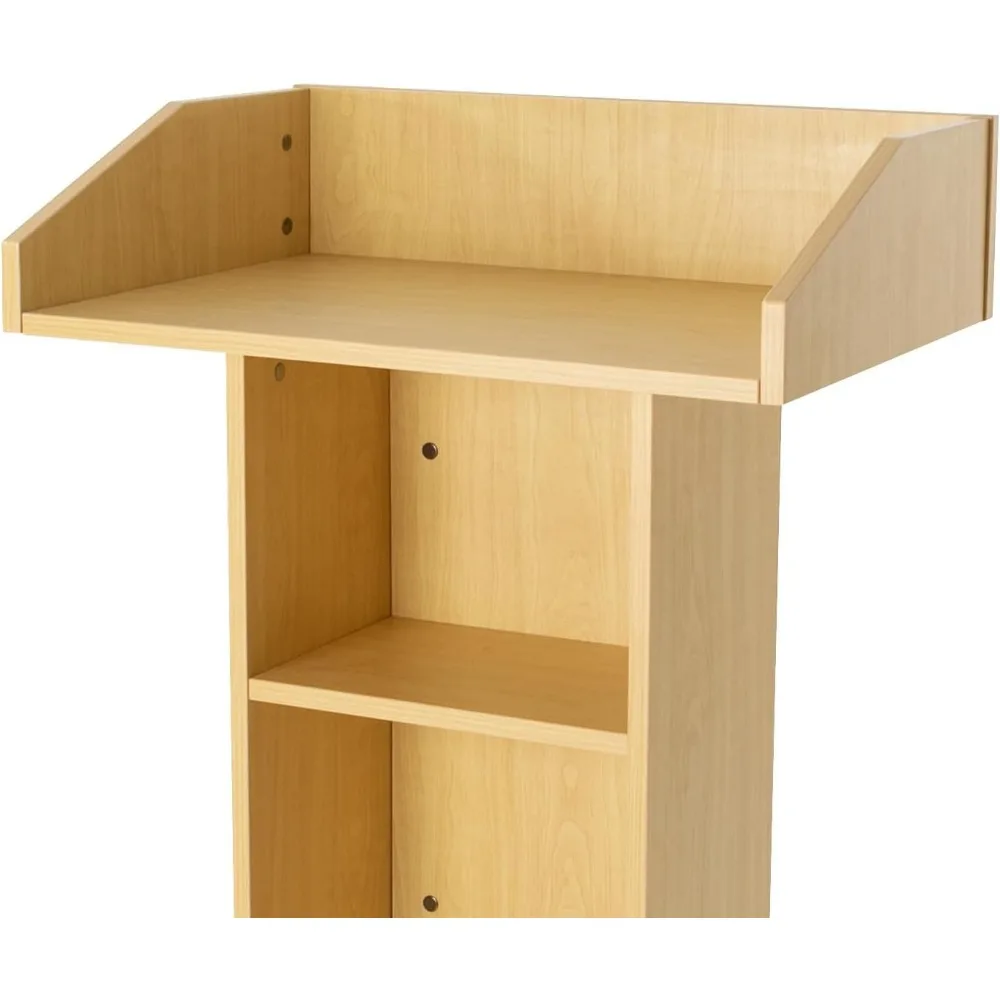 Support de podium portable en bois de chêne, pupitre mobile pour parler, support de présentation pour haut-parleur d'enseignant