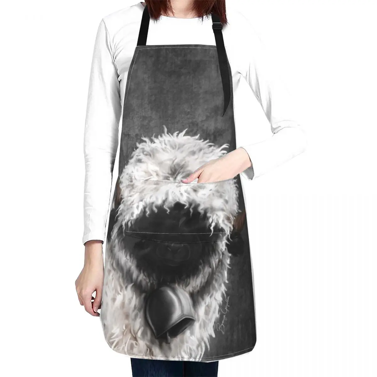 Belle. The Valais Blacknose Sheep Apron chefs chef costume Kitchen Things For Home Women's Dresses Apron