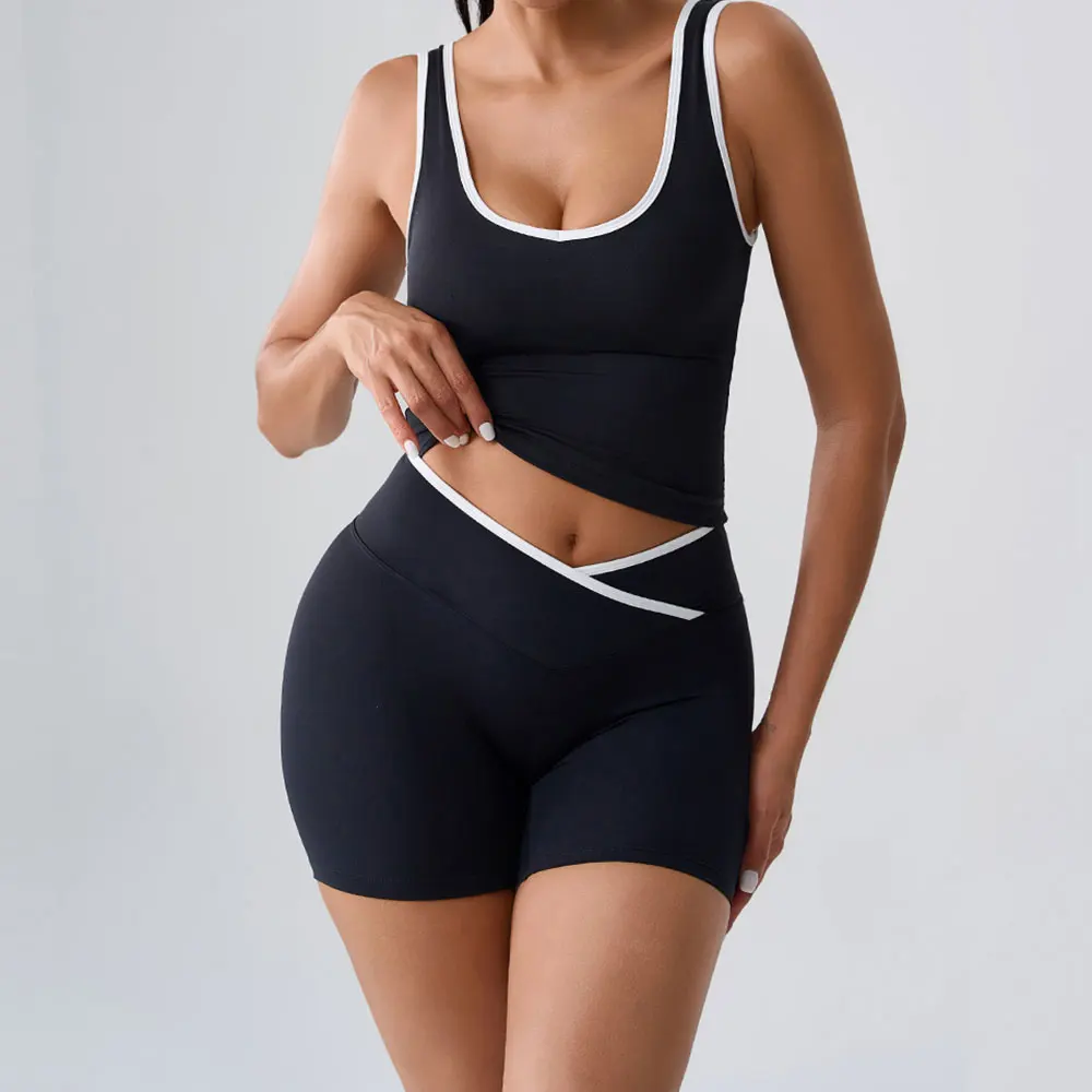 

Комплект из двух предметов, костюм для йоги, спортивный женский спортивный костюм с цветными блоками, женский спортивный костюм для бега, тренировки, бюстгальтер пуш-ап, спортивная одежда для спортзала