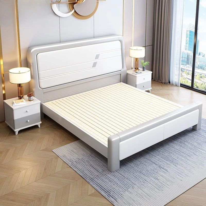 

Simple solid wood double master embossed small apartment home rental room single storage tenon
