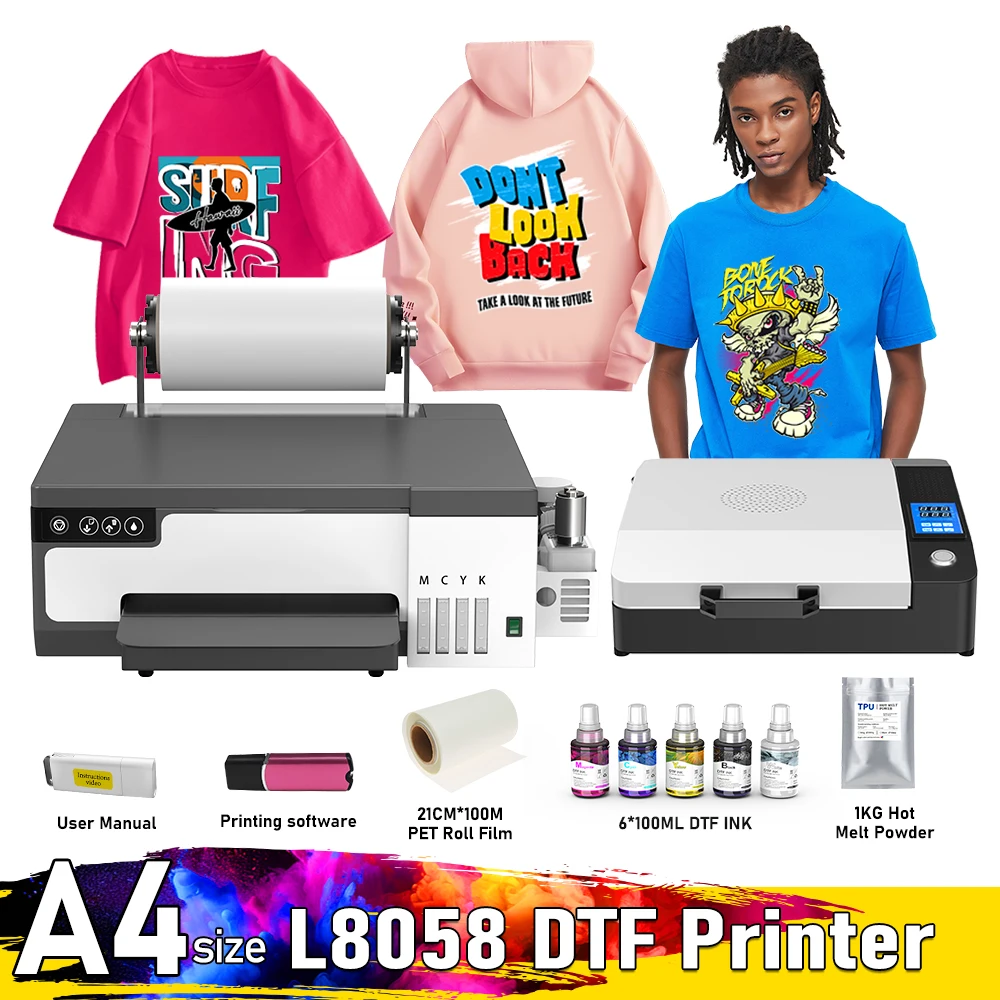 

Принтер A3 XP600 DTF для Epson L18058/L8058 impresora a4 dtf, печатная машина для футболок, сумки с капюшоном, обувь