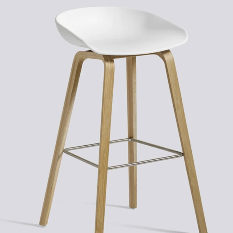 Modern minimalist designer bar chair solid wood high chair stool front desk cashier exhibition restaurant bar chair