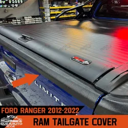 Tailgate Cover Trim for Ford Ranger 2012-2022 T6 T7 T8 Wildtrak Ram Tailgate Protector Cover Double Cab Car Accessories
