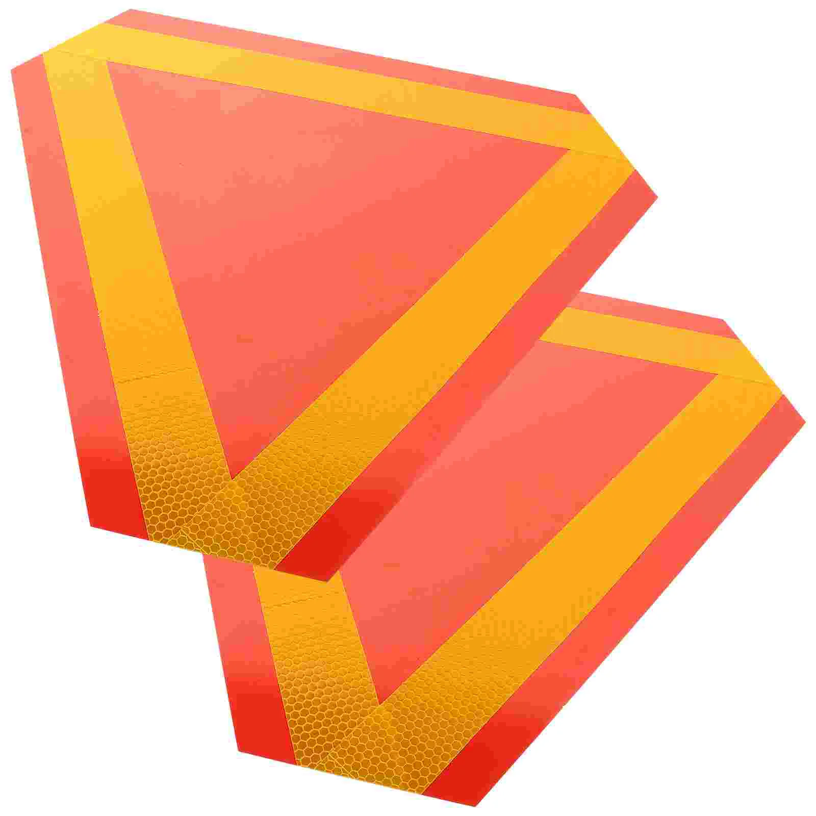 2 Pcs Vehicle Reflective Tailgate Safety Reflector Warning Tape Slow Moving Sign The Car Rear Board Auto Aluminum