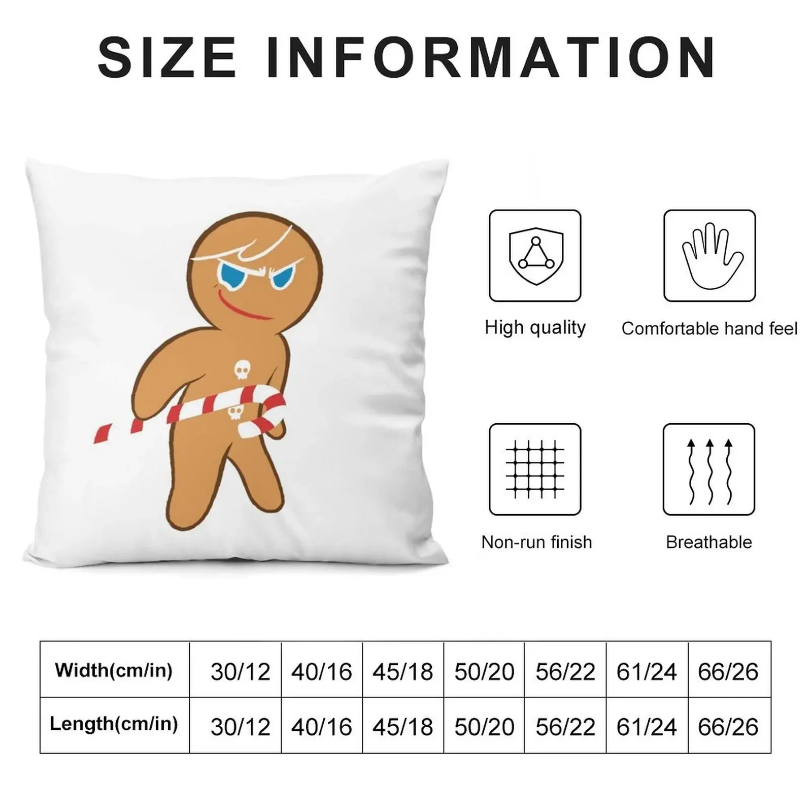 Ginger Brave Cookie Throw Pillow Rectangular Cushion Cover Decorative Sofa Cushion Throw Pillow Covers pillow