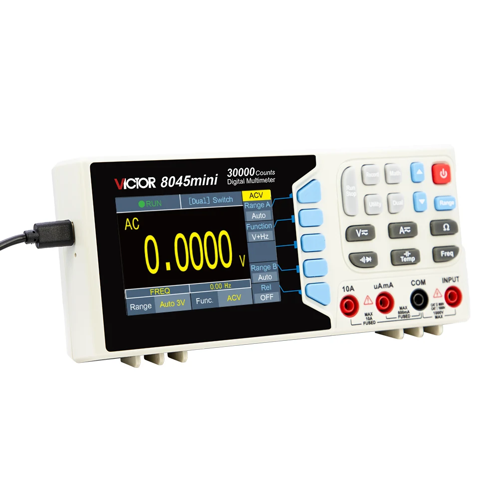 VICTOR 8045 أقصى عرض صغير 30000 جهاز قياس رقمي صغير لسطح المكتب 3.5 بوصة شاشة TFT مع وظيفة عرض مزدوجة