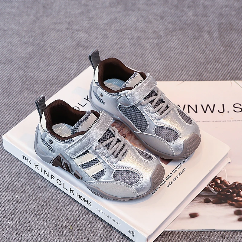 Fashion Girls Sneaker Luxury Kids Shoes Leather Spring Summer Walking Casual Sneaker Non-slip Children Sports Shoes for Girls