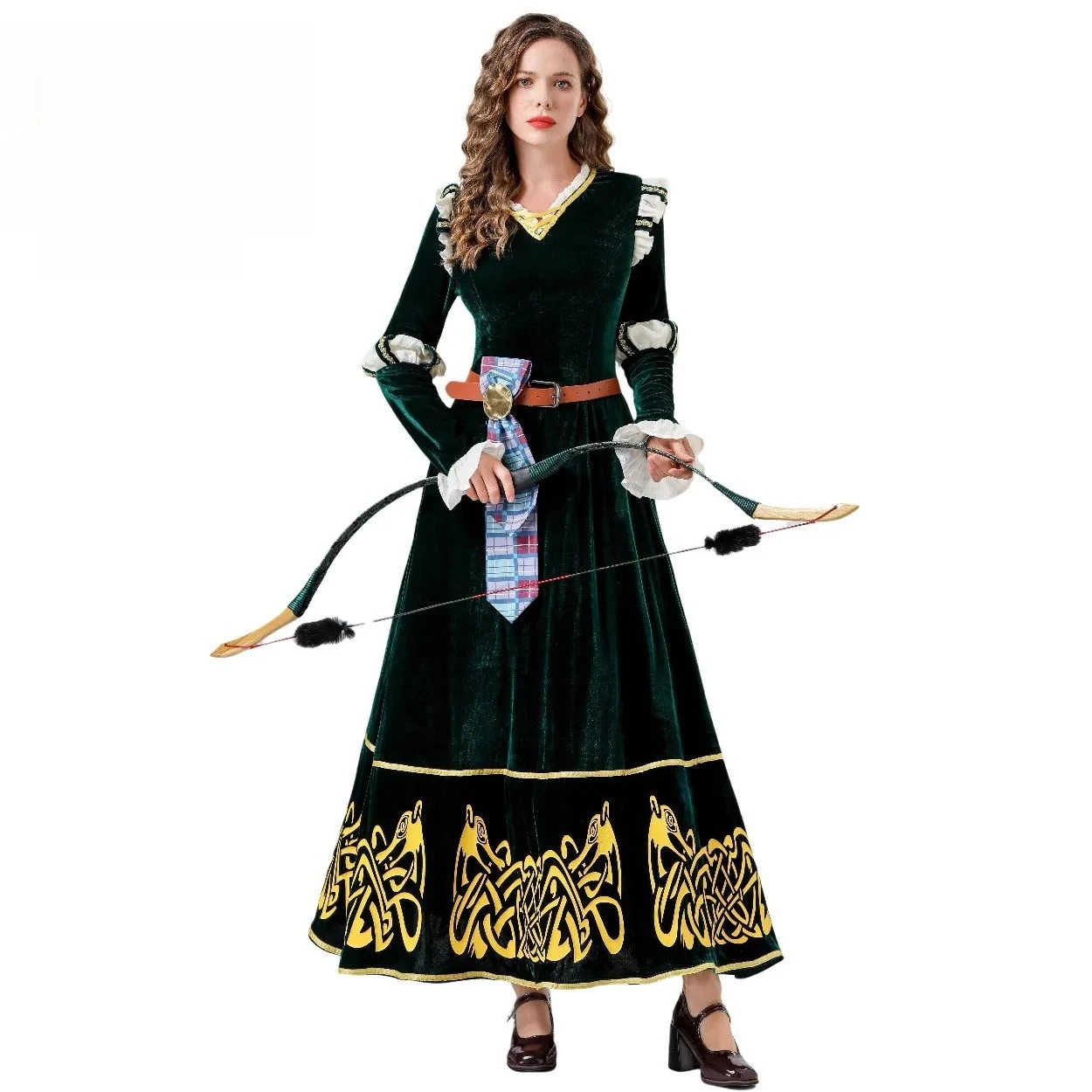 

Merida Cosplay Dress Costume Stage Performance Women Adult Green Clothing Outfits Halloween Carnival Party Disguise Female Suit