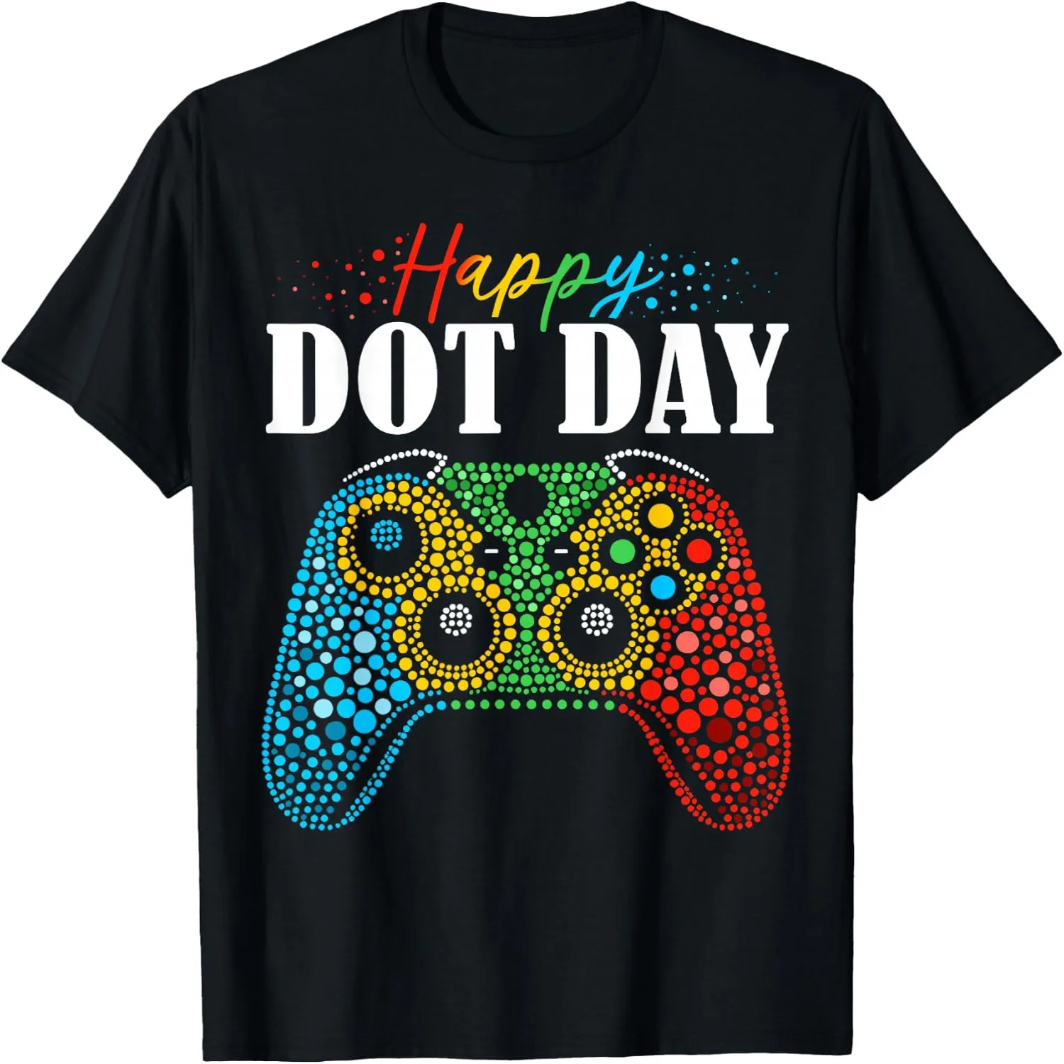 Happy Dot Day Video Game Controller Polka Dot Kids Gamer T-Shirt