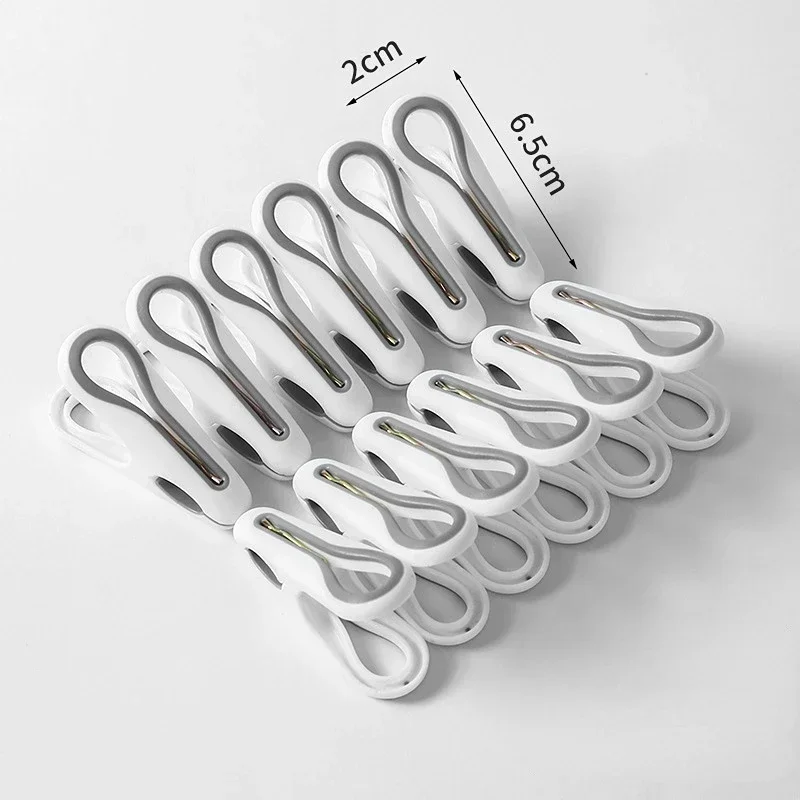 Pegs de roupas para colcha seca, prendedores de roupa, cabide de algodão doméstico, clipe à prova de vento grande, organizador de pastas, 12PCs