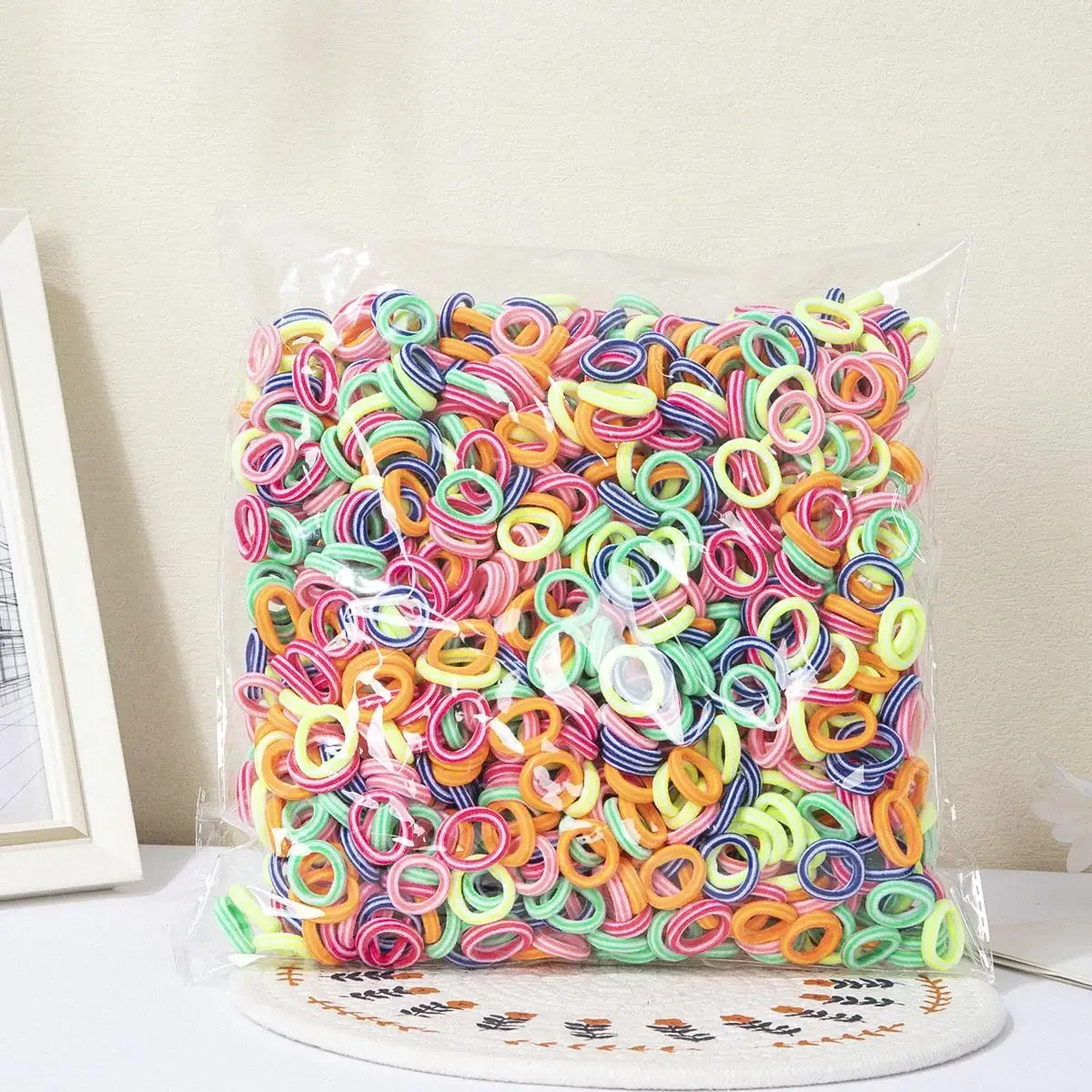50pcs Colorful Basic Nylon Ealstic Hair Band For Girls Ponytail Hold Scrunchie Rubber Band Kid Fashion Hair Accessories
