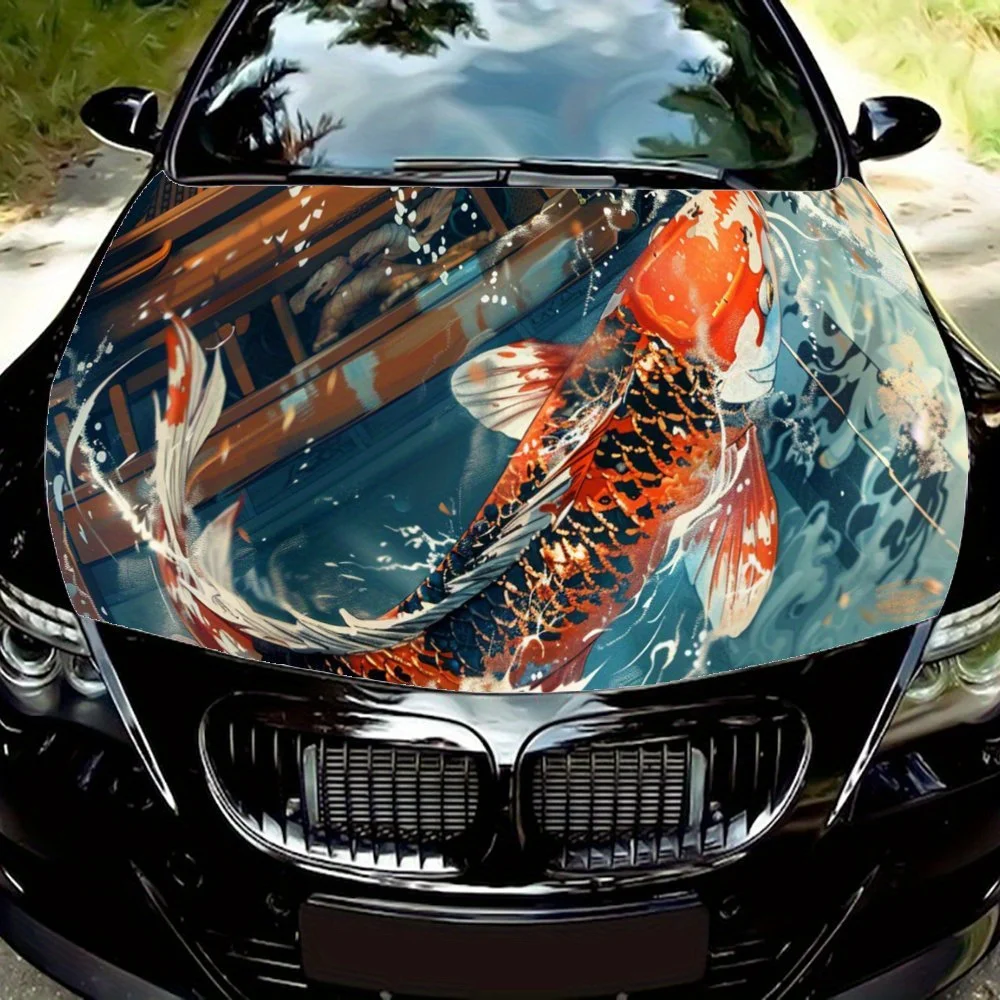 

Наклейка на капот автомобиля с принтом ворот дракона, наклейка на кузов гоночного автомобиля General Motors, виниловая модификация, внешний декор