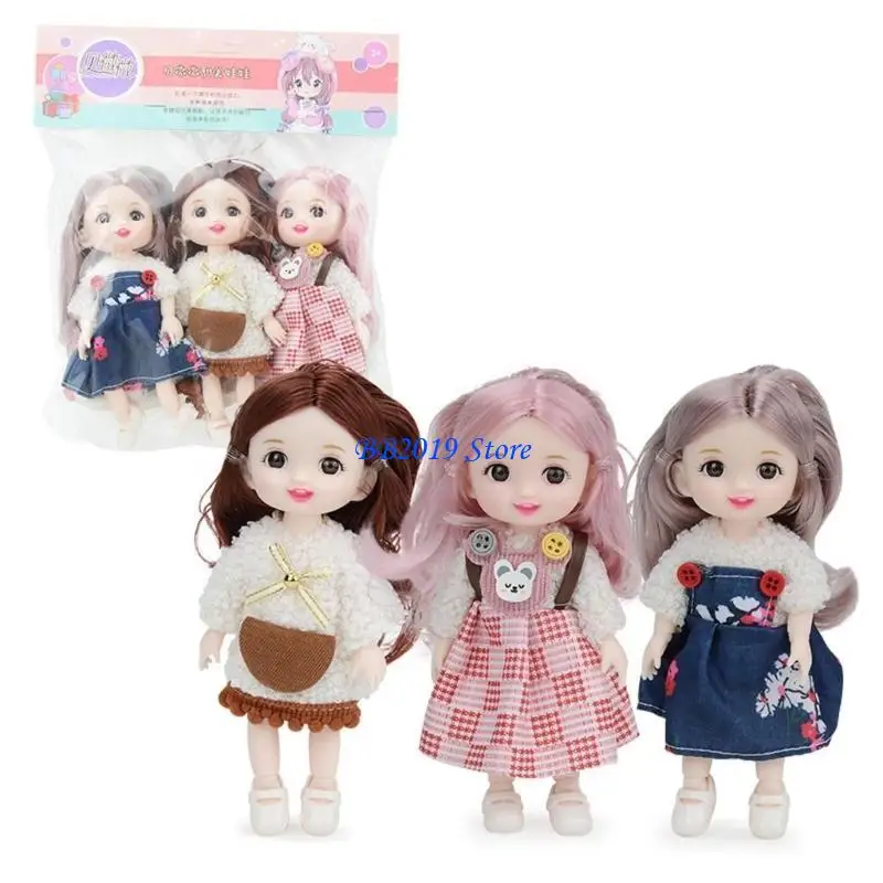 Q0KB 3er-Pack Prinzessinnenpuppen Taschenformat, perfektes Geschenk für Mädchen, Sicherheitsmaterial