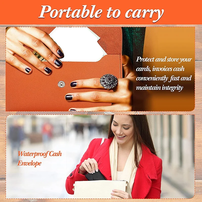 合成皮革の軍封筒,再利用可能,防水,予算システム,現金管理