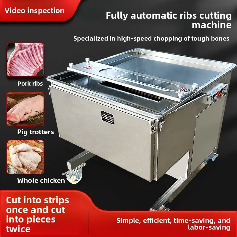 Electric Cutter, Commercial Bone Chopping Fully Automatic Rib Slicing Machine, Multifunctional Pig Trotter Cutting Equipment
