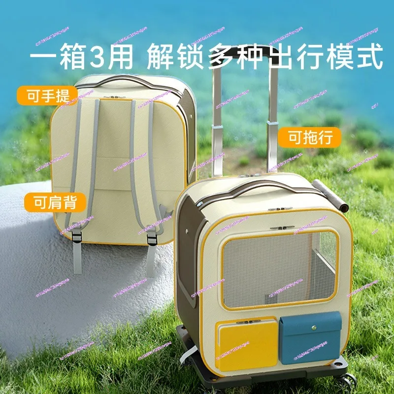 Cat bag out portable cat backpack pet trolley case backpack multi-cat artifact dog large-capacity suitcase