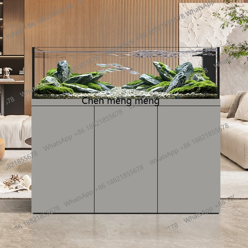 Stream fish tank living room ultra-white glass household small bottom filter gold fish tank bottom filter landscaping tank