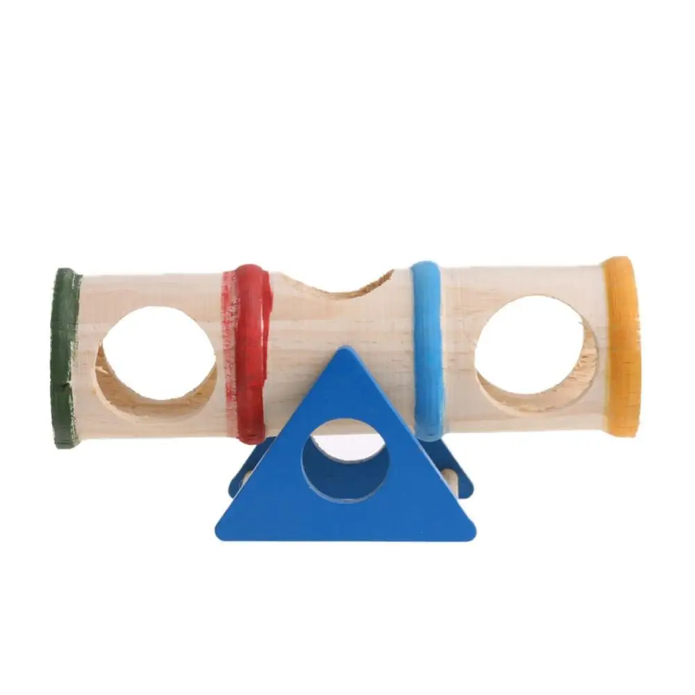 Hamster-Spielzeug aus Holz, Bunte Lustige Wippe für Mäuse, Chinchillas, Gerbils, Igel, Käfigzubehör – Detail 2