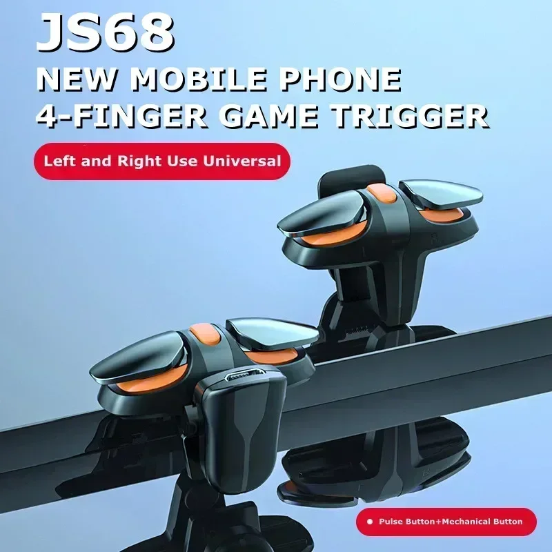 Mobile Phone 4 Finger PUBG Game Trigger JS68 L1 R1 Aim Shooting Gamepad Joystick Controller for IOS Android Universal Key Button