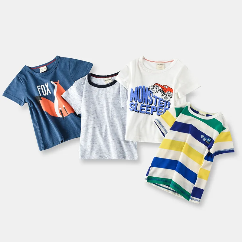 Children's Short SleeveTT-shirt New Cartoon Children's Clothing Baby's Top Boy's Bamboo Half Sleeve Bottoming Shirt Fashion