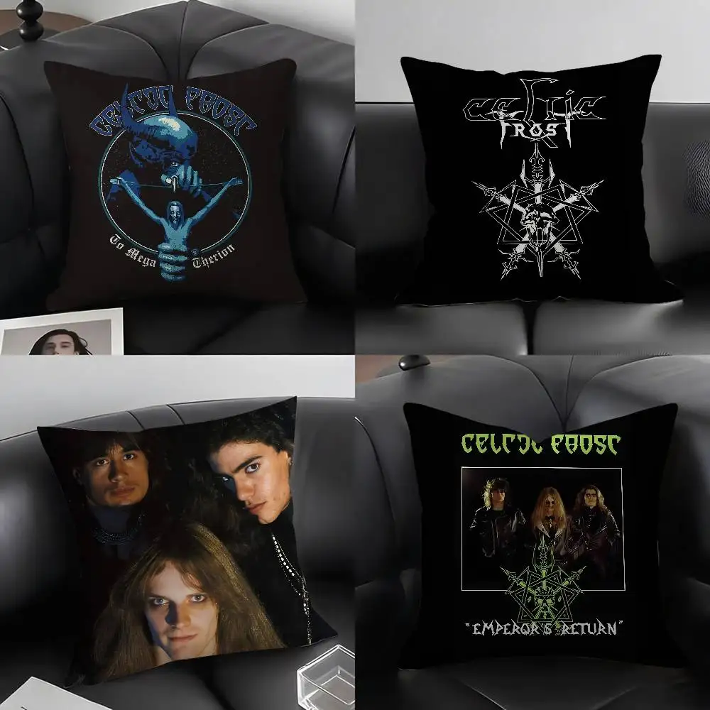 C-Celtic-FrostS  Band Pillow Case  Plush Fabric Soft  Pillowcase Double Sided Print Cushion Cover Household Gifts
