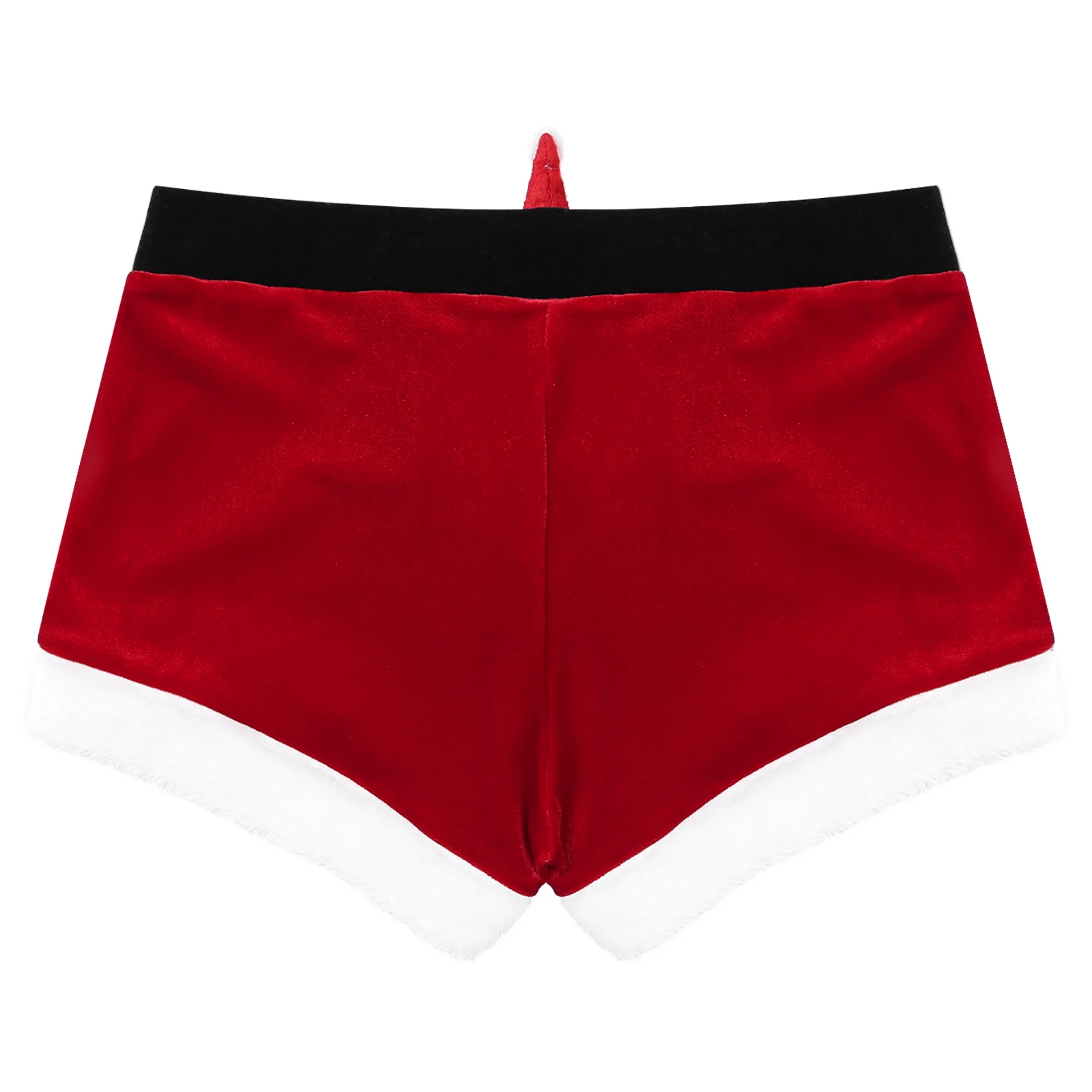 Boxer de noël pour hommes, short de noël, nouvel an, Costume de fête, Cosplay, pantalon chaud, bas en velours flanelle avec poupée du père noël