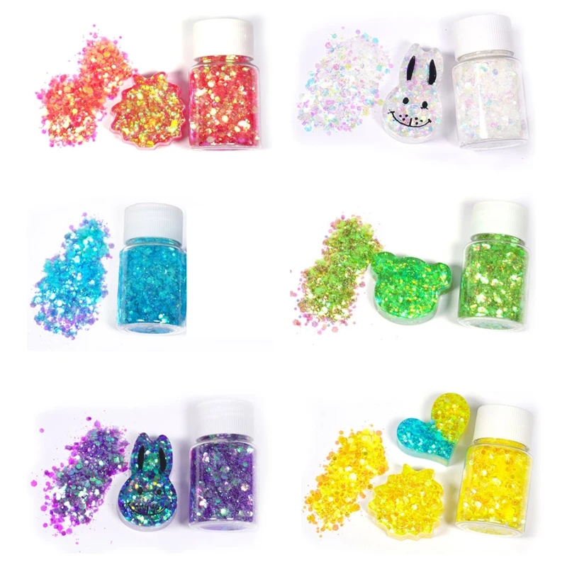 

E0BF DIY Epoxy Resin Mold Filling Tool Flakes Shiny Sequins Glitters Painting