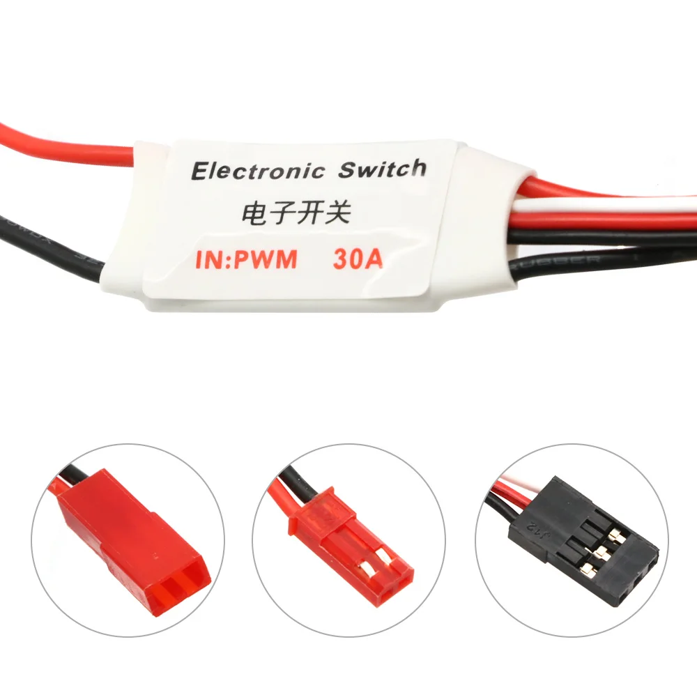 30A Electronic Swith LED Light Controller PWM 3.7-28V RC Remote Switch Bec per parti Rc LED Airplane/Car Switch Lumier