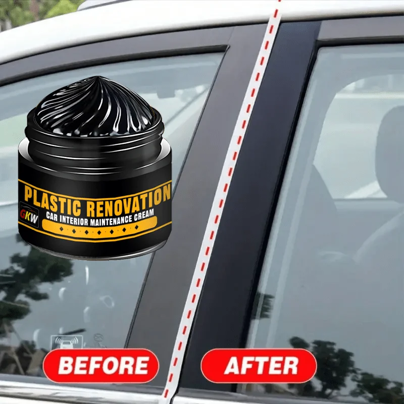 General Automotive Plastic Restorer, Rubber Black Gloss Paste, Tire Black Shine Paste, for Exterior and Interior Car Restoration, Fading and Oxidation Repair. Suitable for Car Trim, Bumpers, Mirror Covers