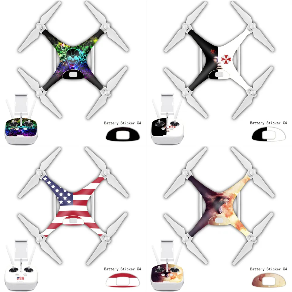 Scratch-proof Skin Sticker for DJI Phantom 4 Drone & Remote Controller Decal Vinyl Skins Cover Accessories