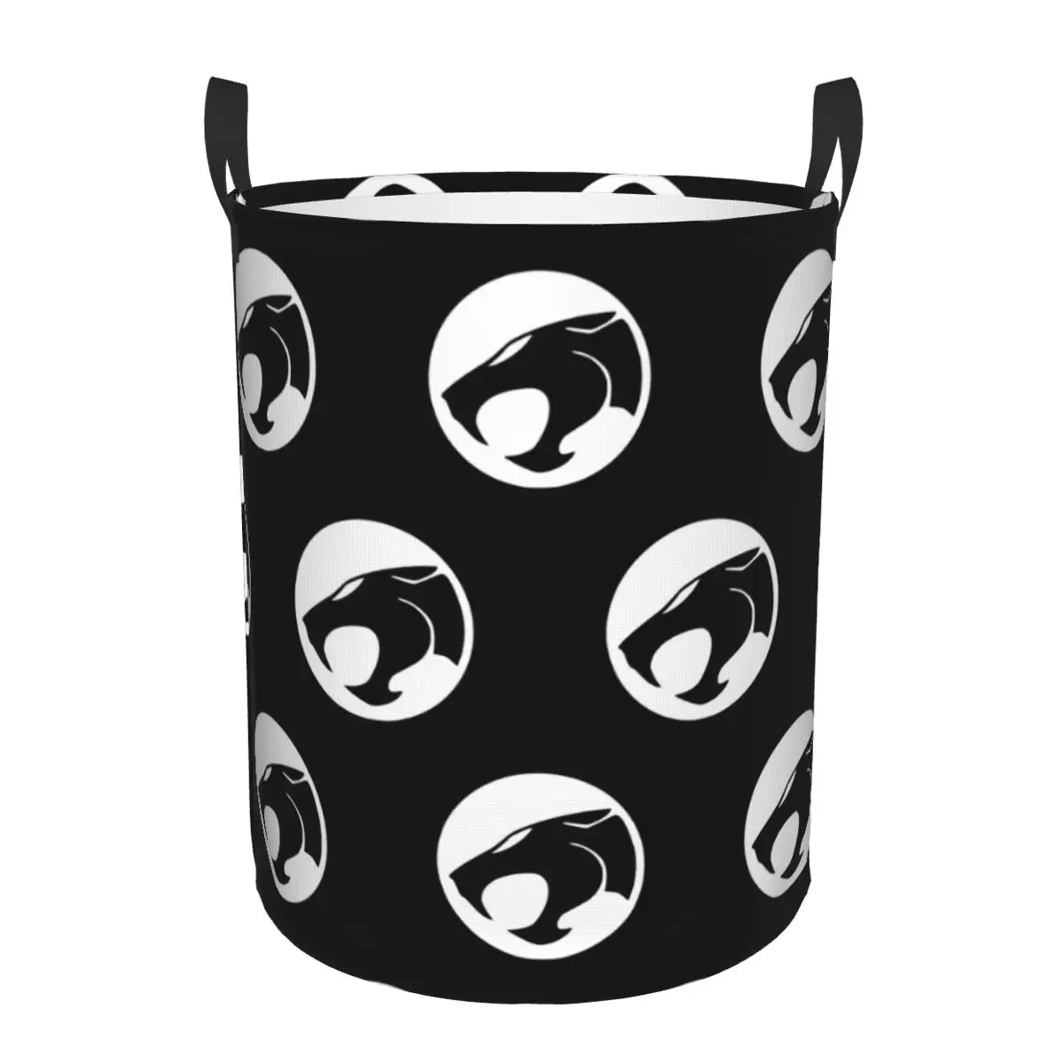 Thundercats Logo Laundry Basket Foldable Cartoon Tygra Toy Clothes Hamper Storage Bin for Kids Nursery