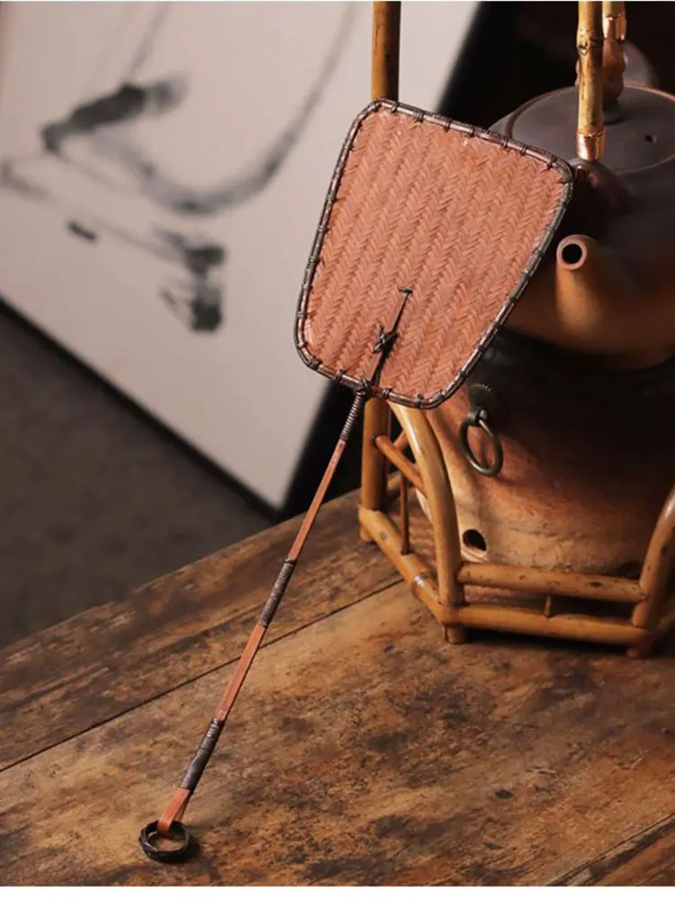 

Japanese Sle Long Handle Bamboo Woven Tea Ceremony Fan Vintage Cool Fan Tea Stove Fan Charcoal Stove up Fan Tea Accories