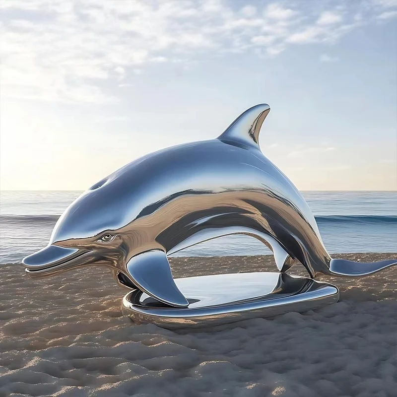 Stainless Steel Garden Sculpture Hotel Lobby Art Statue Water Feature Decoration