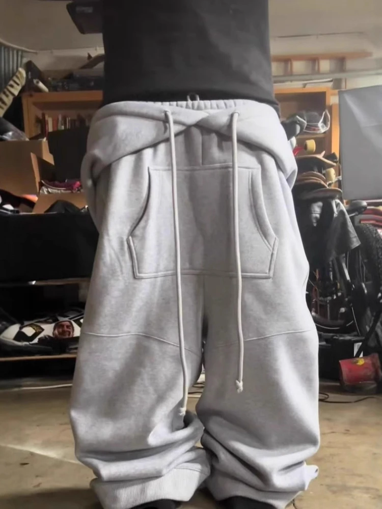 European and American hoodie style versatile trendy loose fitting straight leg pants personalized creative fashionable punk Y2K